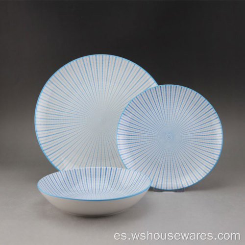 Conjunto de vajillas de cerámica de impresión de almohadilla de estilo nuevo 2022